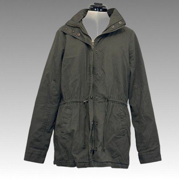 HOT TOPIC Skull Lace Military Jacket Green Gothic Punk Grunge Utility Coat. M - Picture 6 of 13